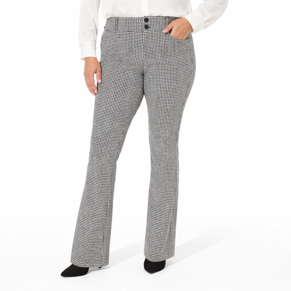 Torrid 18S houndstooth studio trouser 0420 boot pants black womens plus print